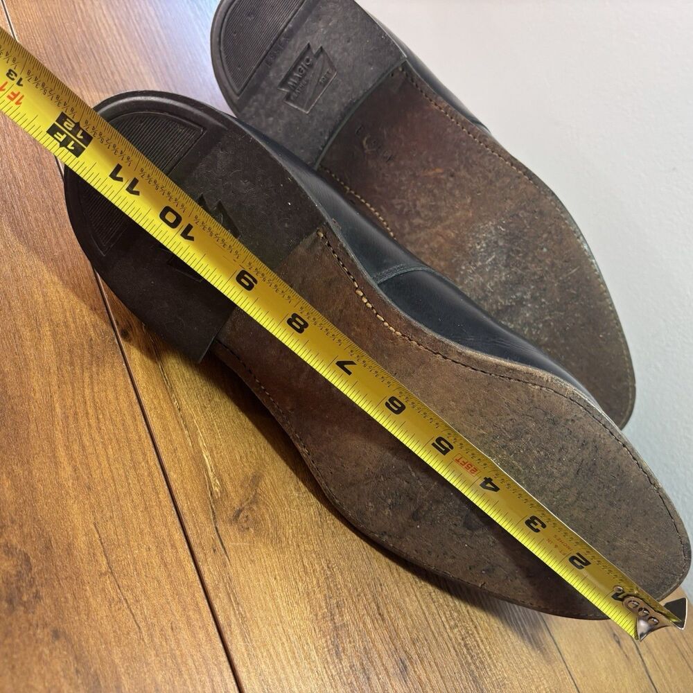 Vintage E Vogel Custom Bespoke Mens Black Leather Ankle Boots Sz 10 10.5 D USA - Picture 11 of 14